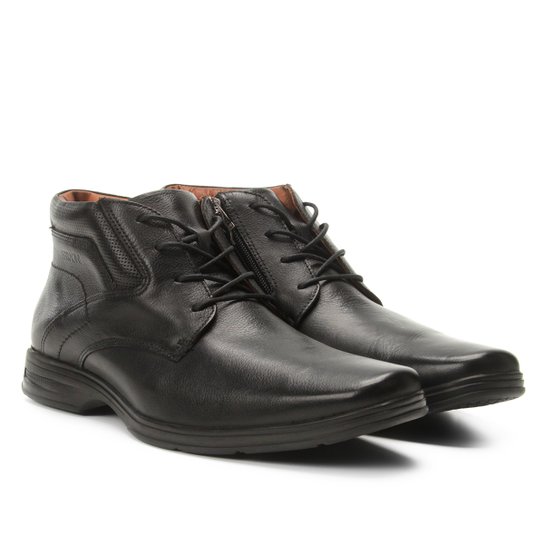 Sapato Social Couro Ferracini React Masculino - Preto