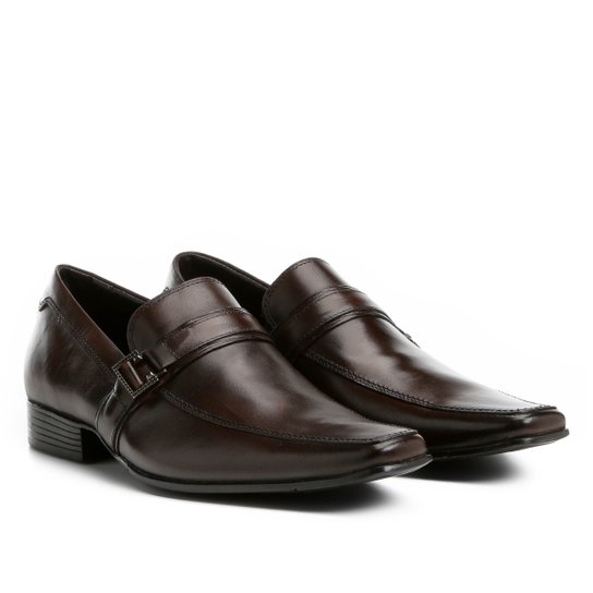 Sapato Social Couro Shoestock Fivela Masculino - Café