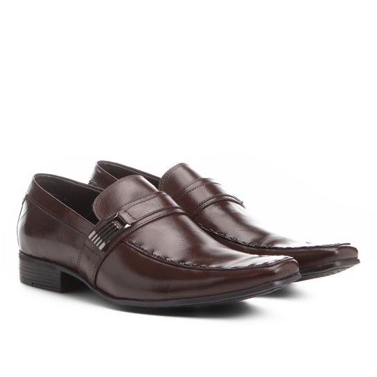 Sapato Social Couro Shoestock Fivela - Café