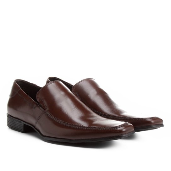 Sapato Social Couro Shoestock Pala Lisa - Café