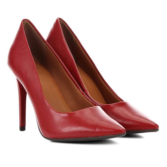 Scarpin Ala Salto Alto Fino - Vermelho Escuro