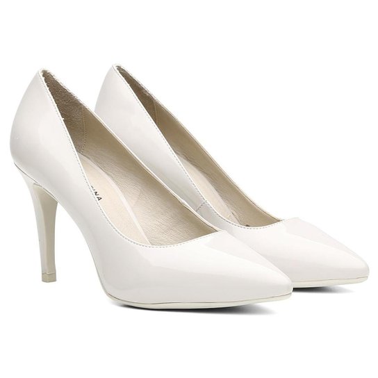 Scarpin Bico Fino Florentina Verniz Salto Fino - Branco