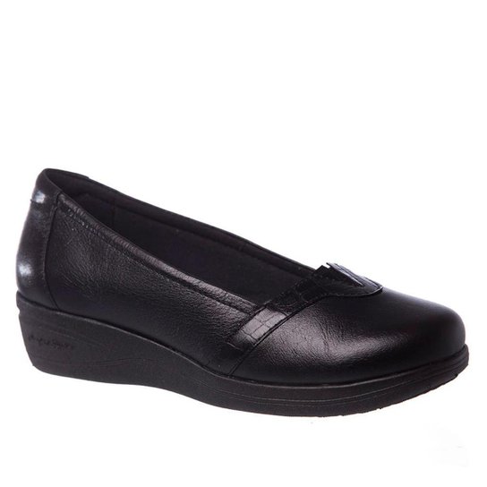 Scarpin Couro Anabela 195 Doctor Shoes - Preto