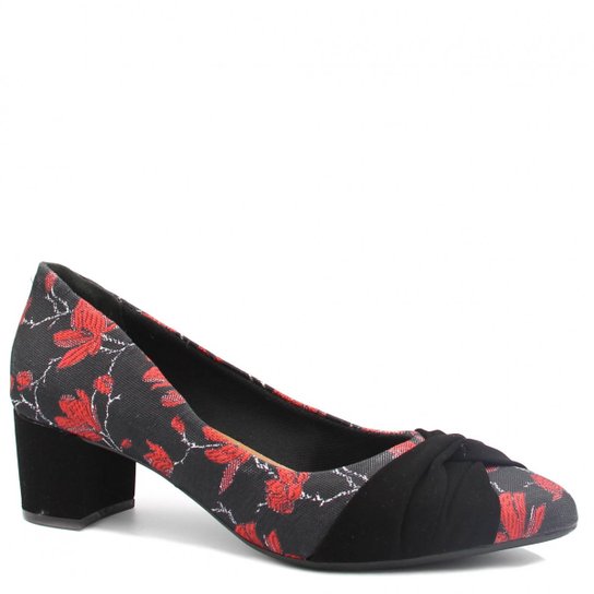 Scarpin Dmoon Salto Baixo - Vermelho