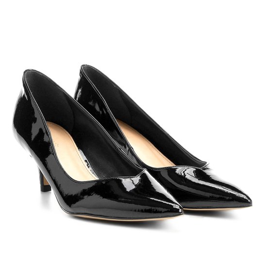 Scarpin Shoestock Salto Médio Básico - Preto