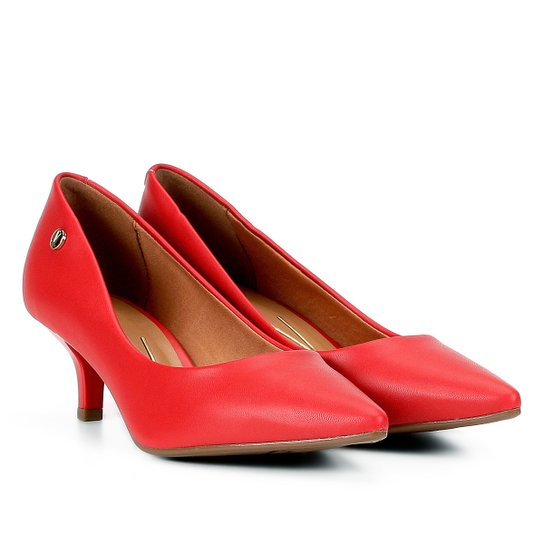 Scarpin Vizzano Salto Baixo Básico - Vermelho