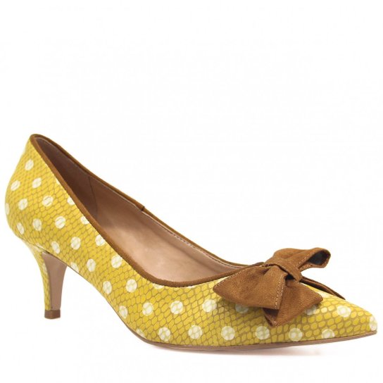 Scarpin Zariff Shoes Laço Feminino - Amarelo