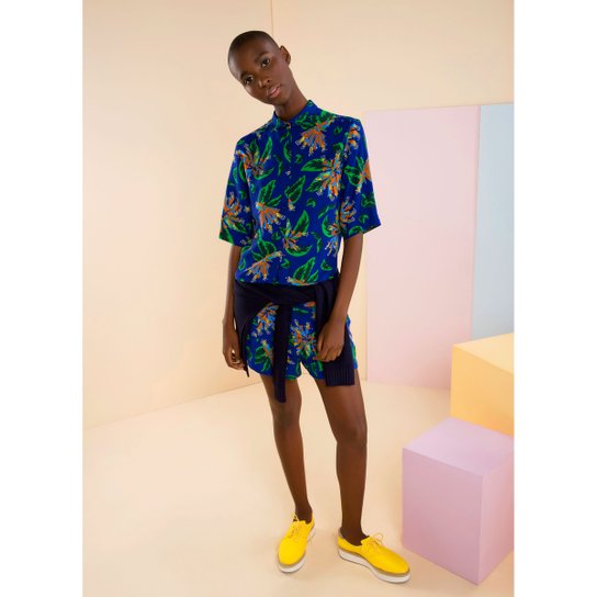 Short Cantão Est Pólen Feminino - Azul