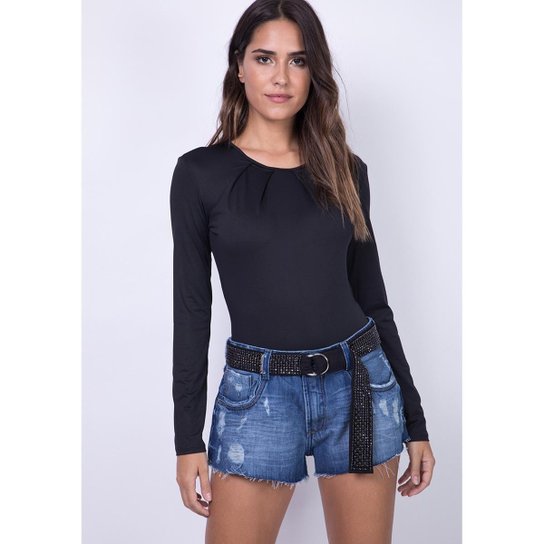 Short Cintura Baixa Curto Lança Perfume Feminino - Azul