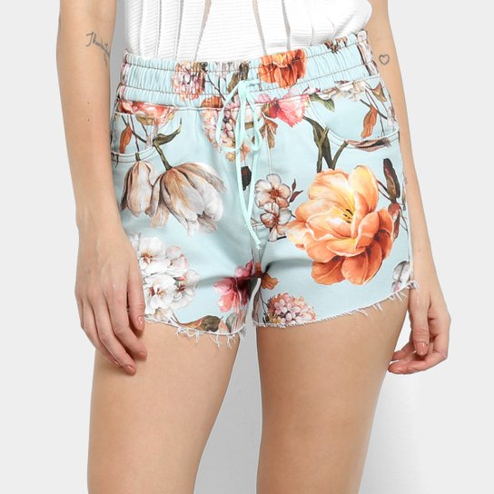 Short Lança Perfume com Barra Desfiada - Verde