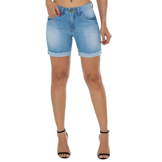 Shorts Eventual Mid Rise Middle Feminino - Azul