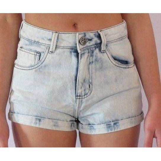 Shorts Hot Pant Marmorizado Riu Kiu - Off White