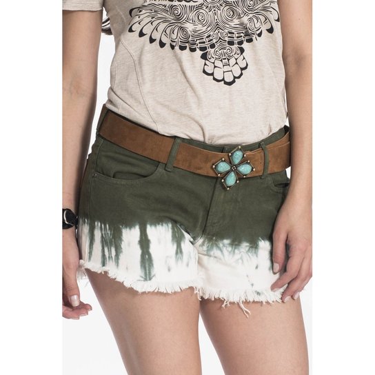 Shorts Jeans Equus com Cinto - Verde