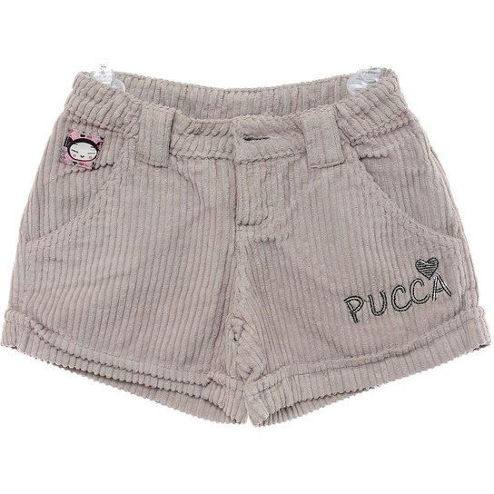 Shorts Veludo - Cinza