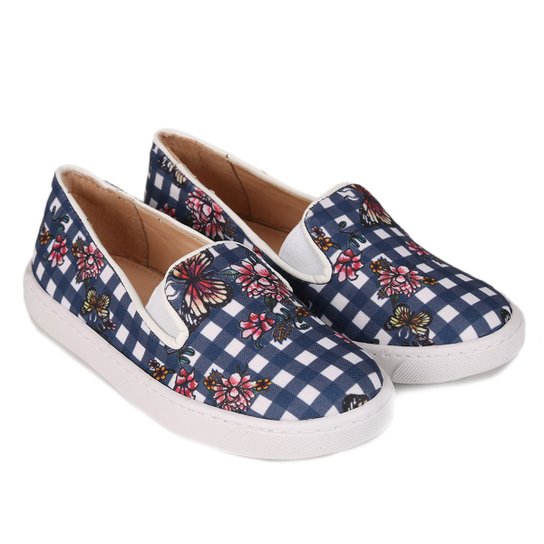 Slip On Infantil Shoestock Estampado Feminino - Marinho