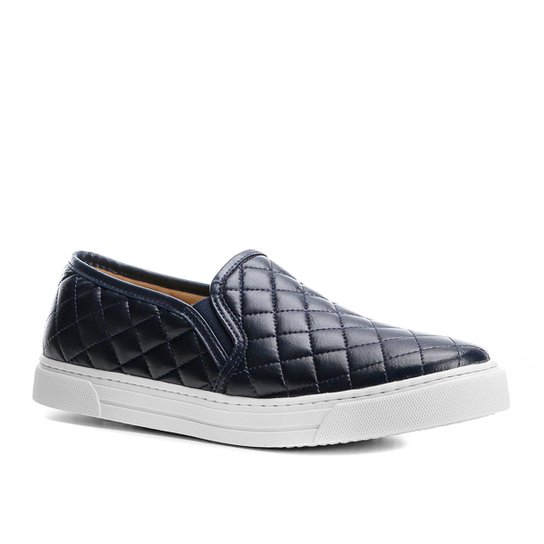 Slip On Shoestock Matelassê Feminino - Marinho