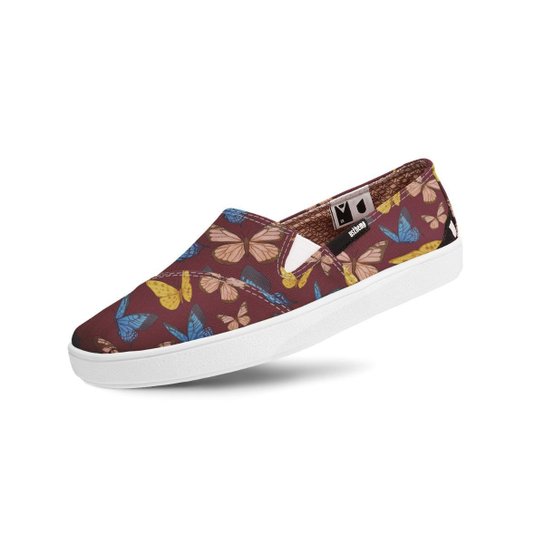 Slip On Usthemp Folks Vegano Borboleta Feminino - Vermelho