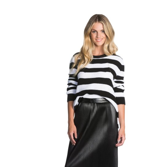 Sueter Amaro Tricot Stripes - Preto
