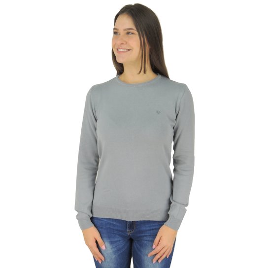Suéter Feminino Tricô Premium Brooklyn Golaonda - Cinza