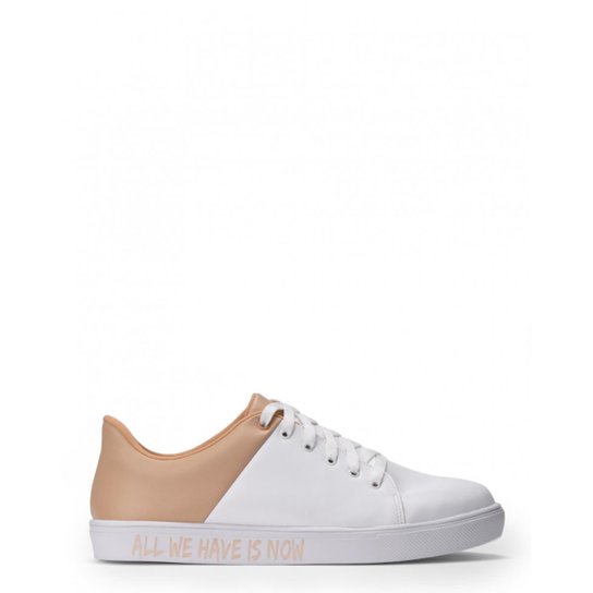 Tênis Amaro Bicolor Amarração Feminino - Bege