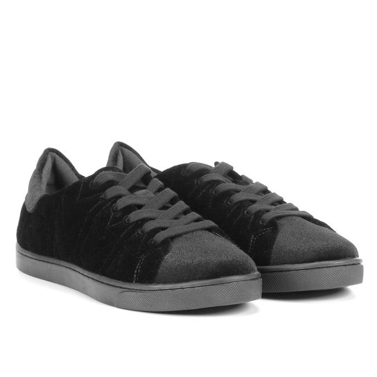 Tênis Anacapri Textura Veludo Feminino - Preto