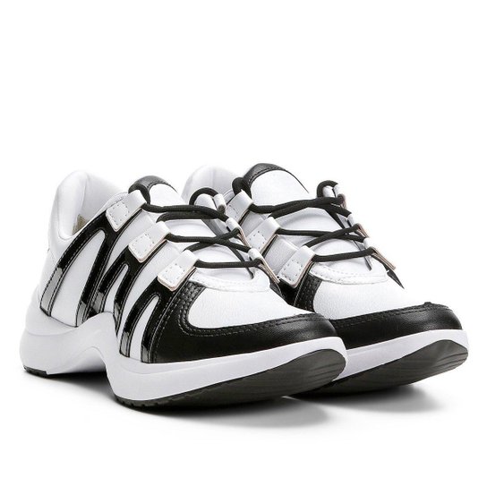 Tênis Chunky Ramarim Sneaker Feminino - Branco+Preto