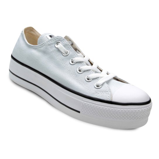 Tênis Converse Chuck Taylor All Star Plataform Feminino - Cinza+Branco