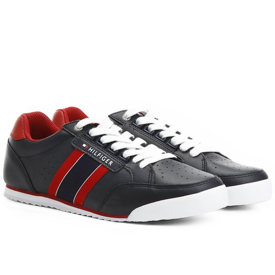 Tênis Couro Tommy Hilfiger Match Point Masculino - Marinho