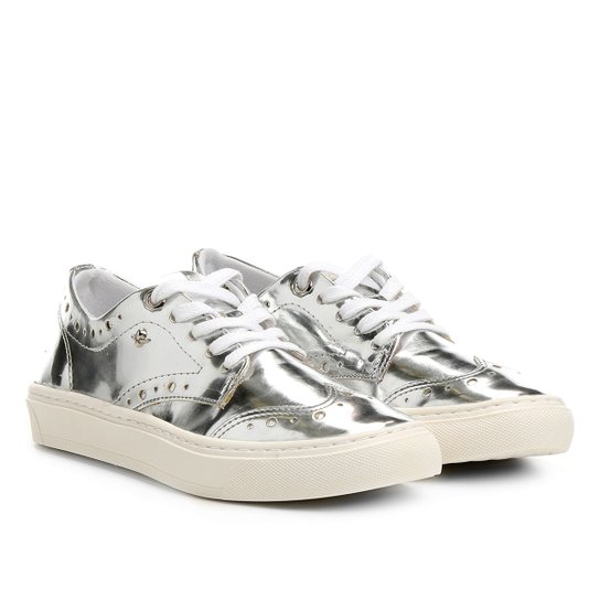 Tênis Cravo&Canela Metalizado Brogues - Prata