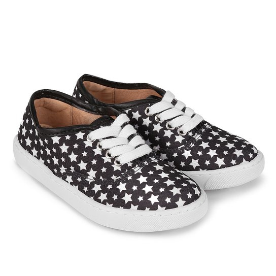 Tênis Infantil Shoestock com Glitter Feminino - Preto