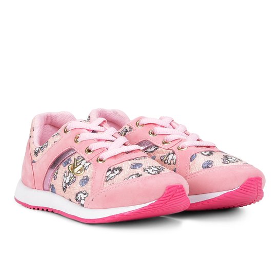 Tênis Infantil Via Vip Jogging Unicórnio Feminino - Rosa