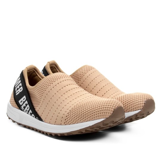 Tênis Jogging Bebecê Laser Cut Feminino - Nude