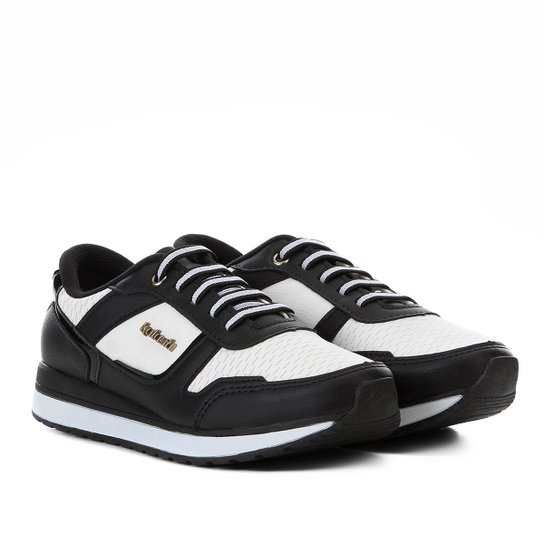 Tênis Jogging Kolosh Recortes Feminino - Preto+Branco
