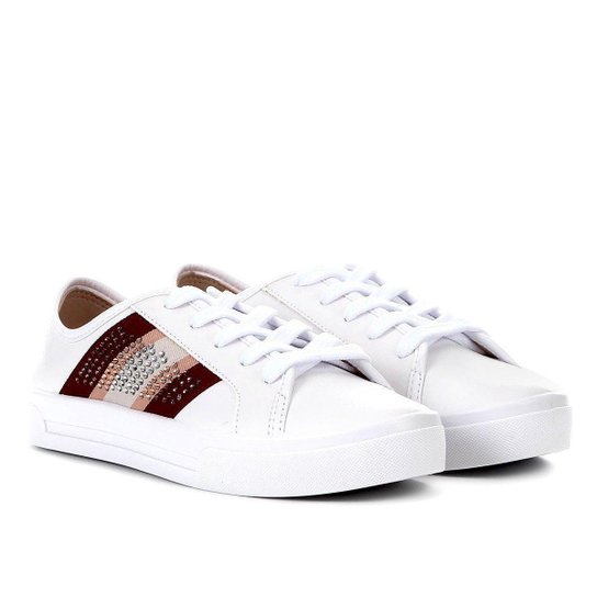 Tênis Moleca Aplique Strass Sardenha Neo Feminino - Branco