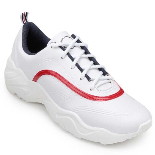 Tênis Moleca Chunky ML19 Feminino - Branco+Vermelho
