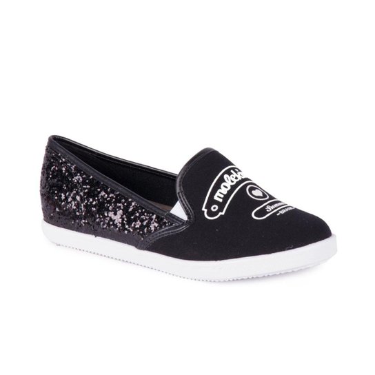 Tênis Molekinha Slipper Gliter Feminino - Preto