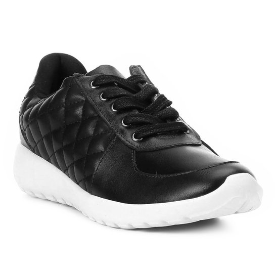 Tênis Shoestock Jogging Matelassê Feminino - Preto