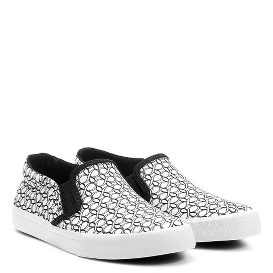 Tênis Shoestock Slip On Monograma Infantil - Branco