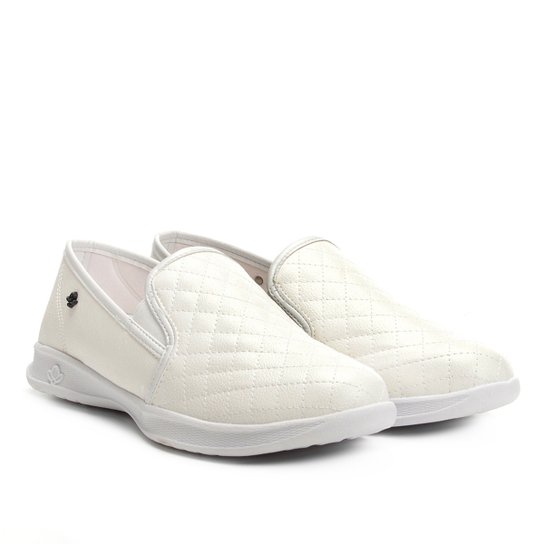 Tênis Slip On Cravo & Canela Matelassê Feminino - Branco