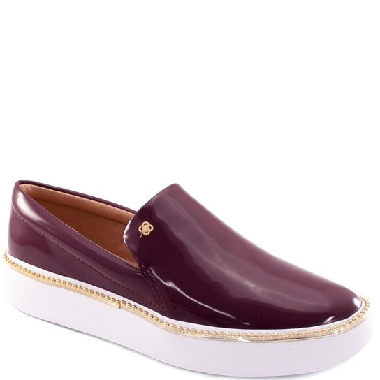 Tênis Slip On Sneak Flatform Petite Jolie 3207 Feminino - Marsala
