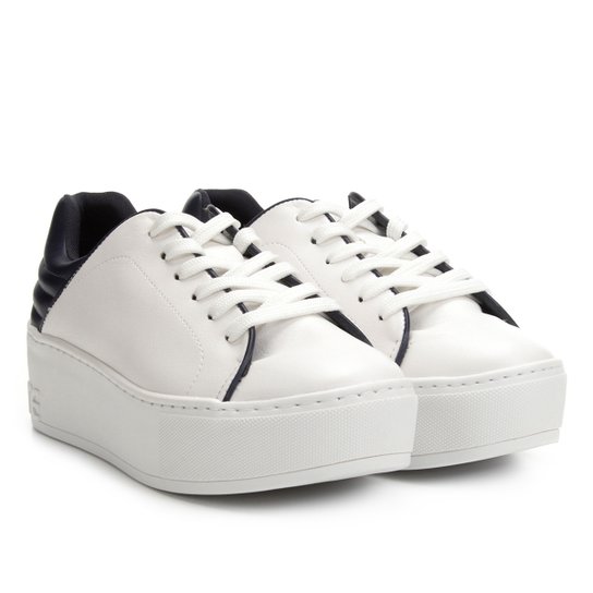 Tênis Via Marte Flatform Feminino - Branco+Marinho