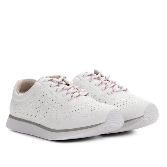 Tênis Via Marte Jogging Perfuros Feminino - Branco