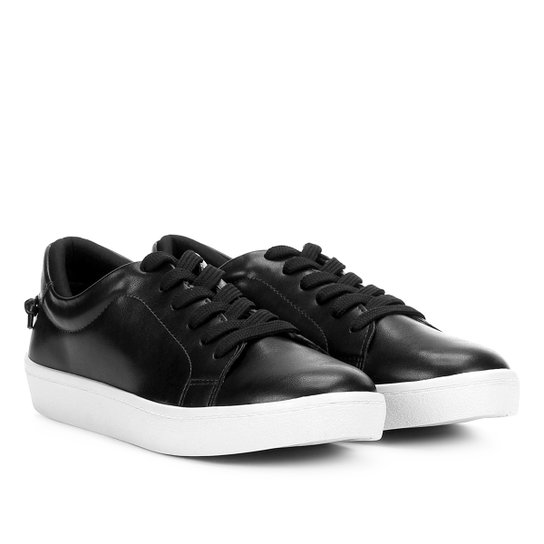 Tênis Via Uno Básico Amarração Feminino - Preto+Chumbo