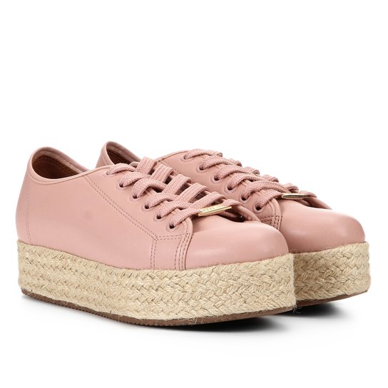 Tênis Vizzano Flatform Corda Espadrille Feminino - Rosa