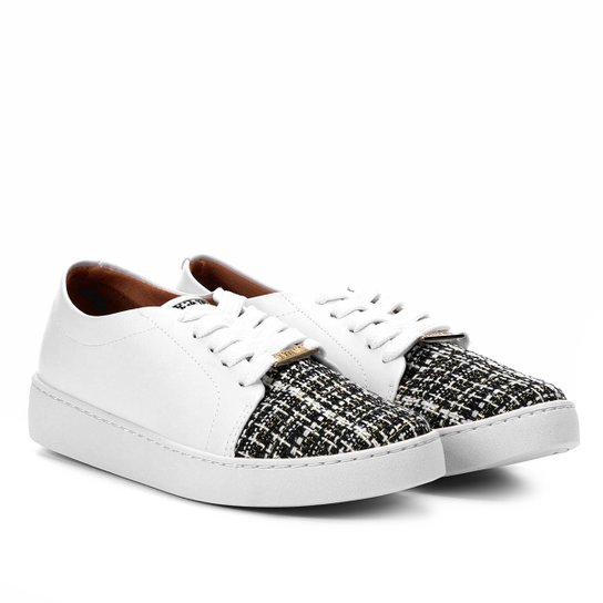 Tênis Vizzano Tecido Tweed Feminino - Branco