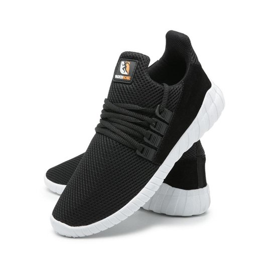 Tênis VR Caminhada Confortável Detalhes Couro Masculino - Preto
