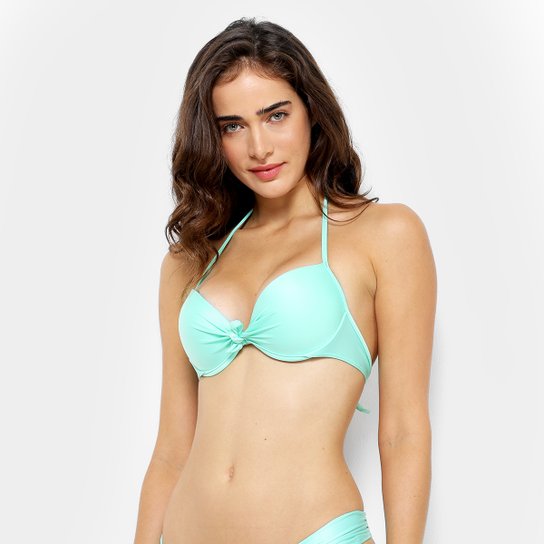 Top de Biquíni Com Bojo Água Doce Básico - Verde
