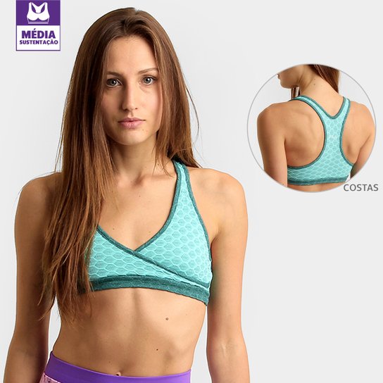 Top Fila Cross Sense Média Sustentação - Verde água