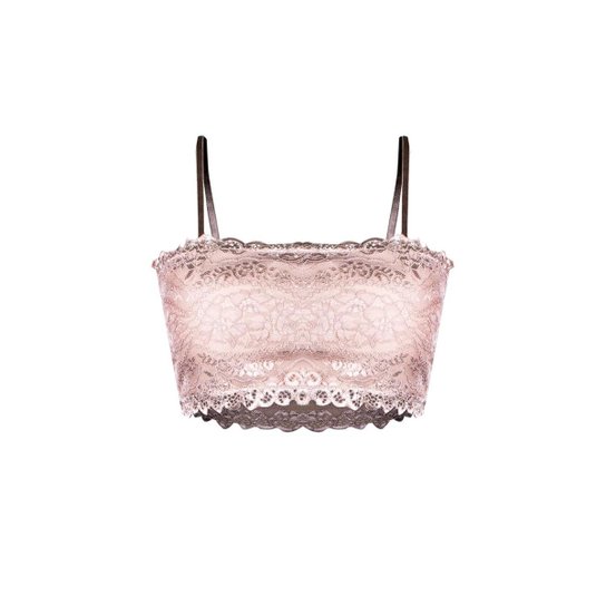 Top OTD Cropped Renda Rendado Alcinha Cigana Feminino - Nude