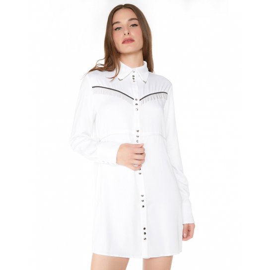 Vestido Amaro Chemise Feminino - Branco